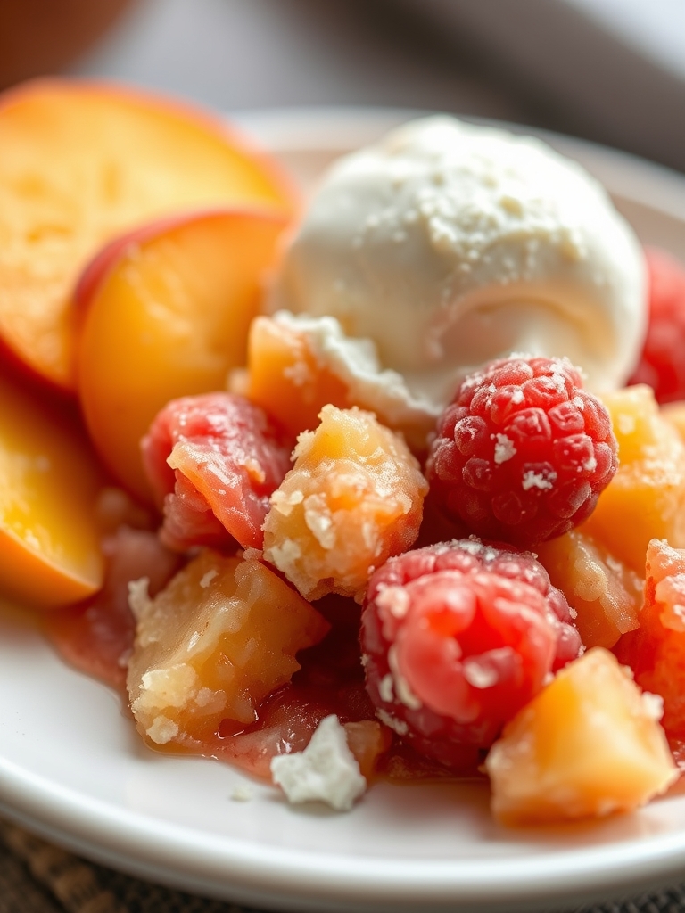 Easy Peach and Raspberry Cobbler ingredients 1