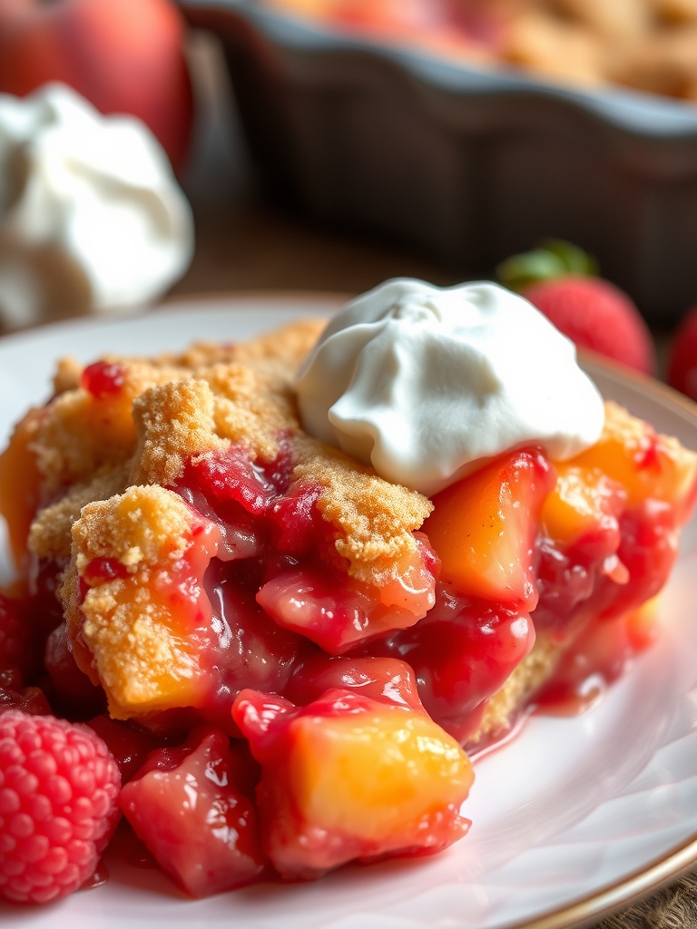 Easy Peach and Raspberry Cobbler