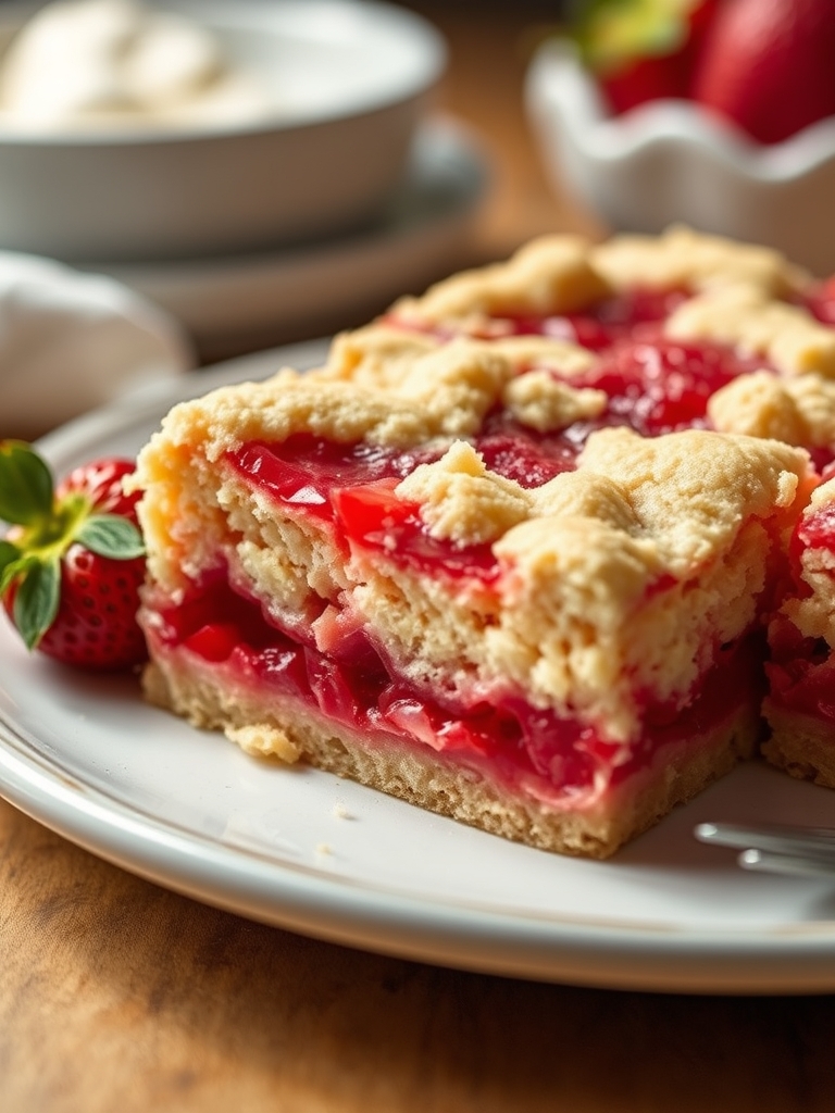 Easy Strawberry Shortcake Bars with Buttery Crust