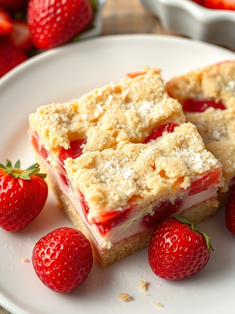 Easy Strawberry Shortcake Bars with Buttery Crust