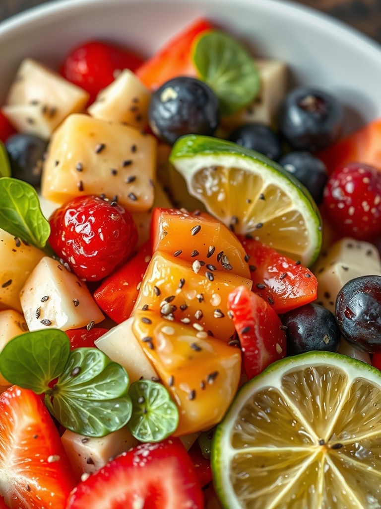 Fresh Fruit Salad with Honey Lime Poppy Seed Dressing ingredients 1