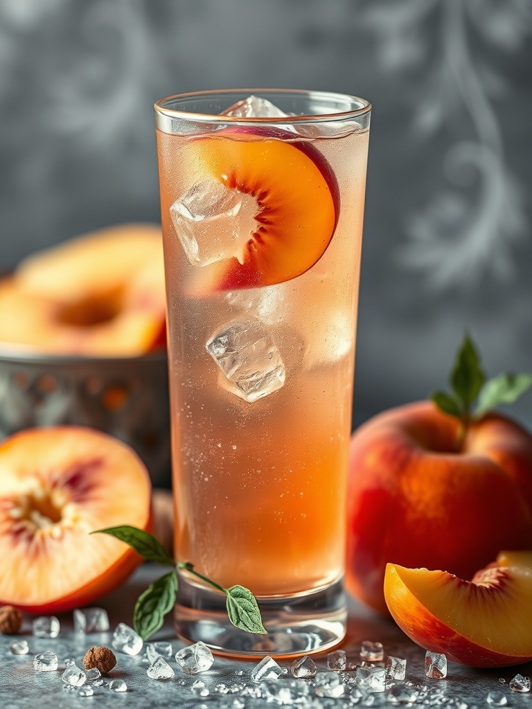 Ginger Peach Sparkler Mocktail ingredients 1