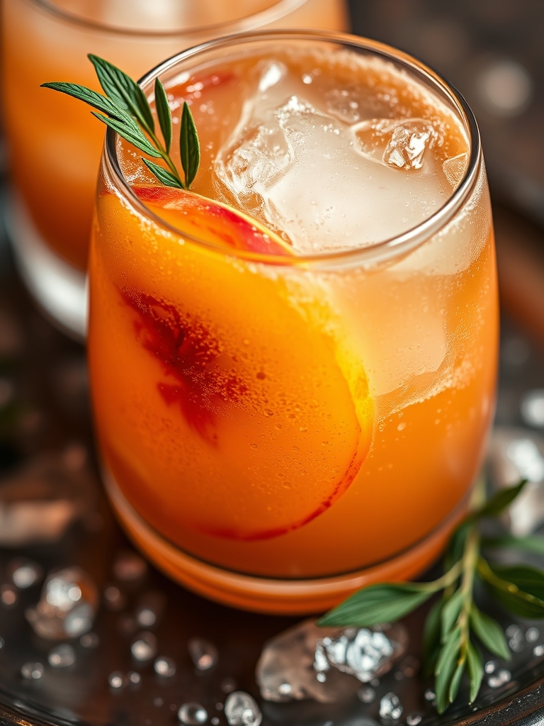 Ginger Peach Sparkler Mocktail