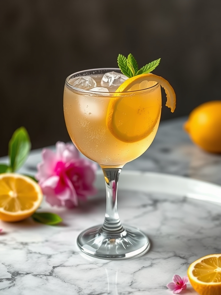 Honey Lemon Butterfly Fizz(Non-Alcoholic Spring Drink)