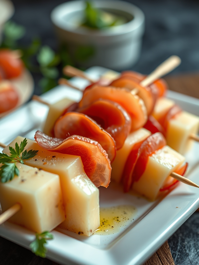 Italian Melon Prosciutto Skewers