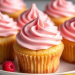 Lemon Cupcakes with Raspberry Buttercream Frosting