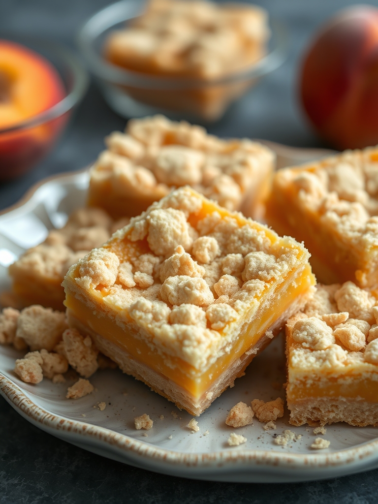 Peaches and Cream Crumble Bars