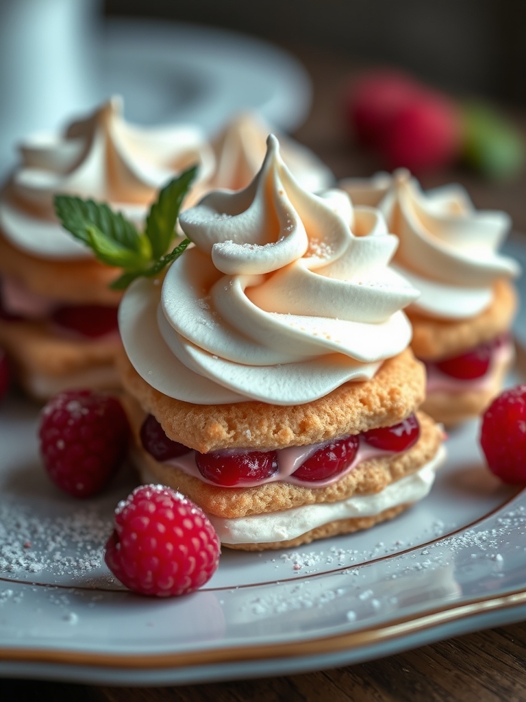 Raspberry Cream Napoleons