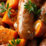 Sausage and Sweet Potatoes with Honey Garlic Sauceingredients