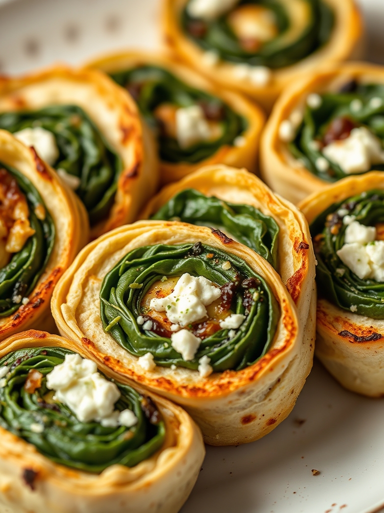 Spinach and Feta Pinwheels (gluten-free)