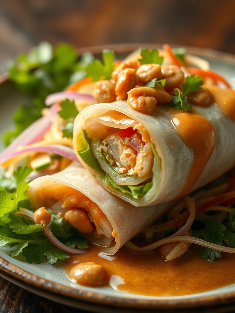Spring Roll Salad with Peanut Sauce