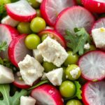 Sugar Snap Pea Salad with Radishes Feta and Arugulaingredients