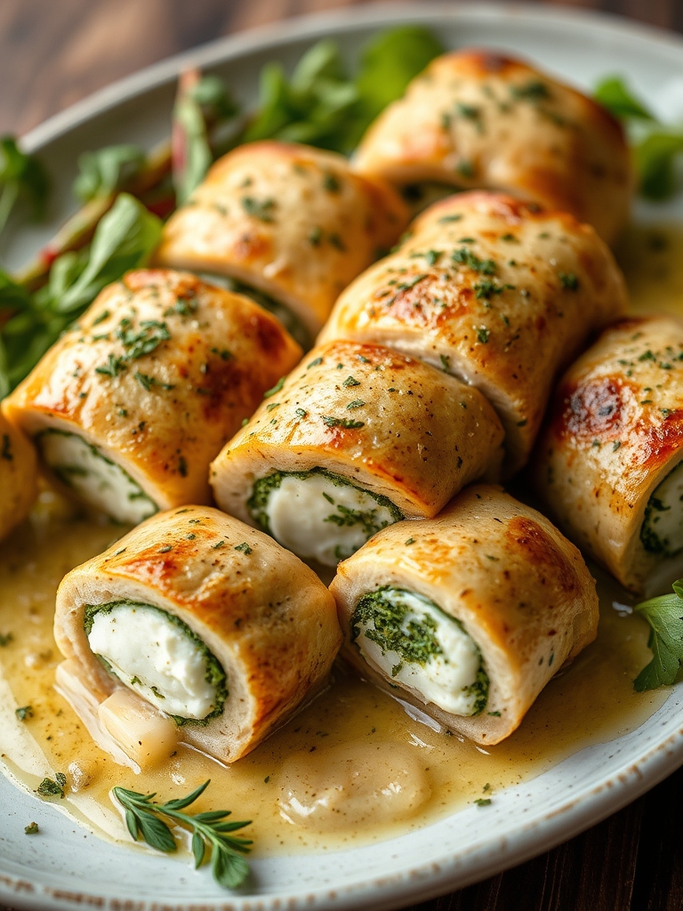 The Best Herbed Ricotta Stuffed Chicken Rolls