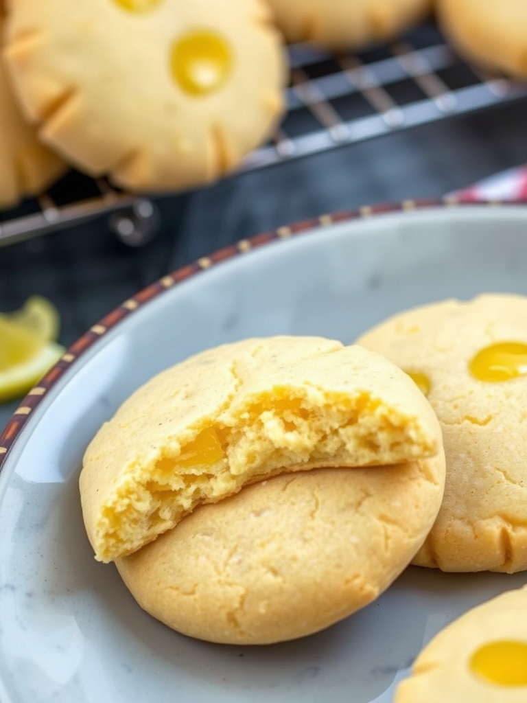 Vegan Lemon Curd Shortbread Cookies