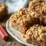 Amish Oatmeal Rhubarb Bars (with crumb topping)