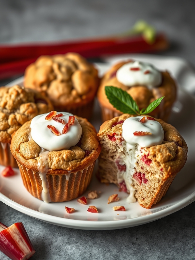 Best Rhubarb Muffins with Yogurt