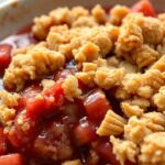 Buttery Rhubarb Crisp with Jammy Tart Filling