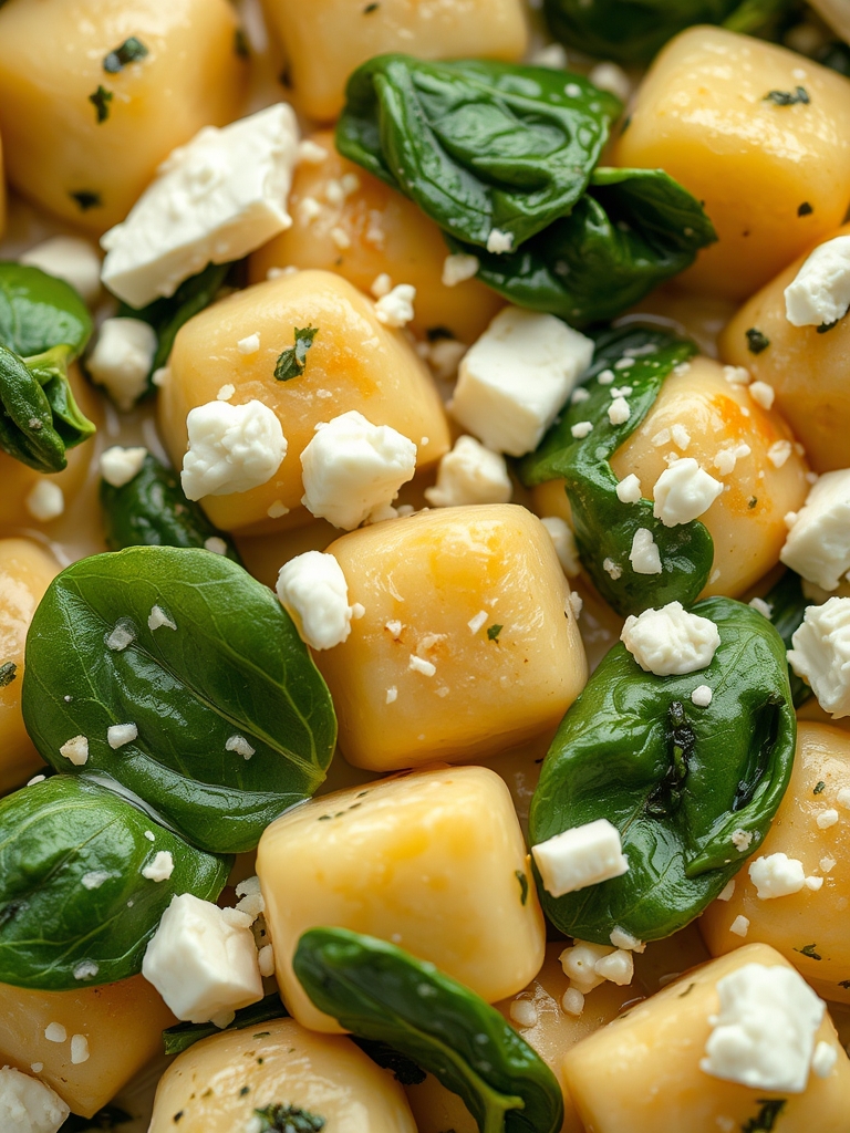 Creamy Gnocchi with Spinach and Feta Recipe Ingredients