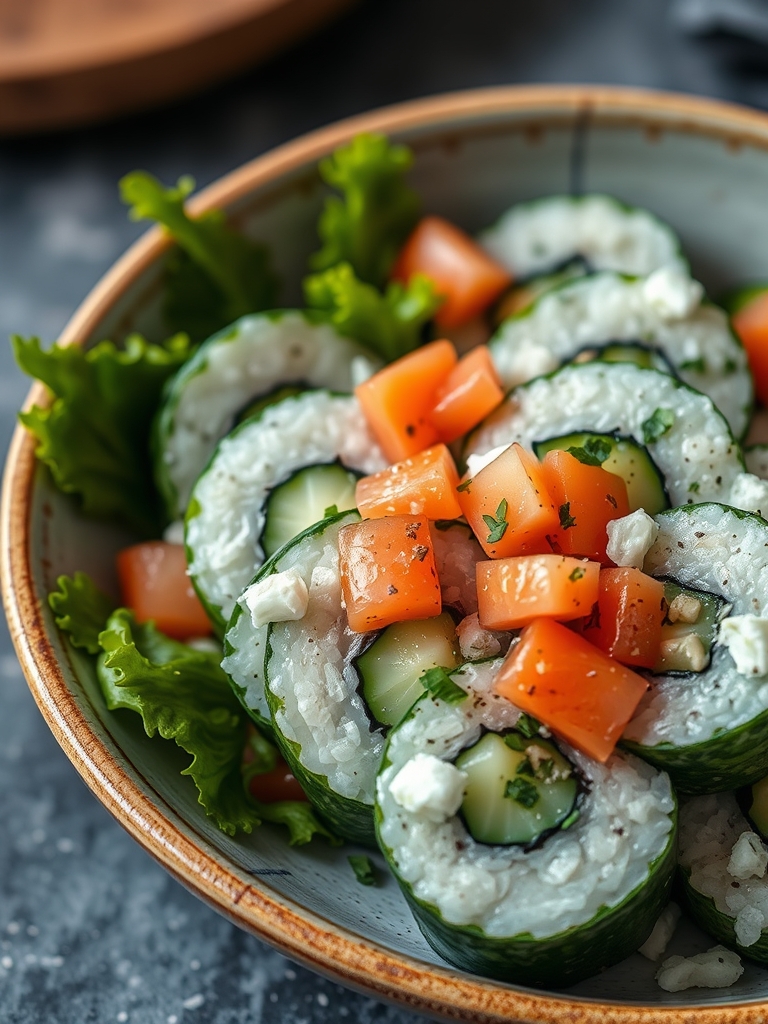 Easy California Roll Cucumber Salad