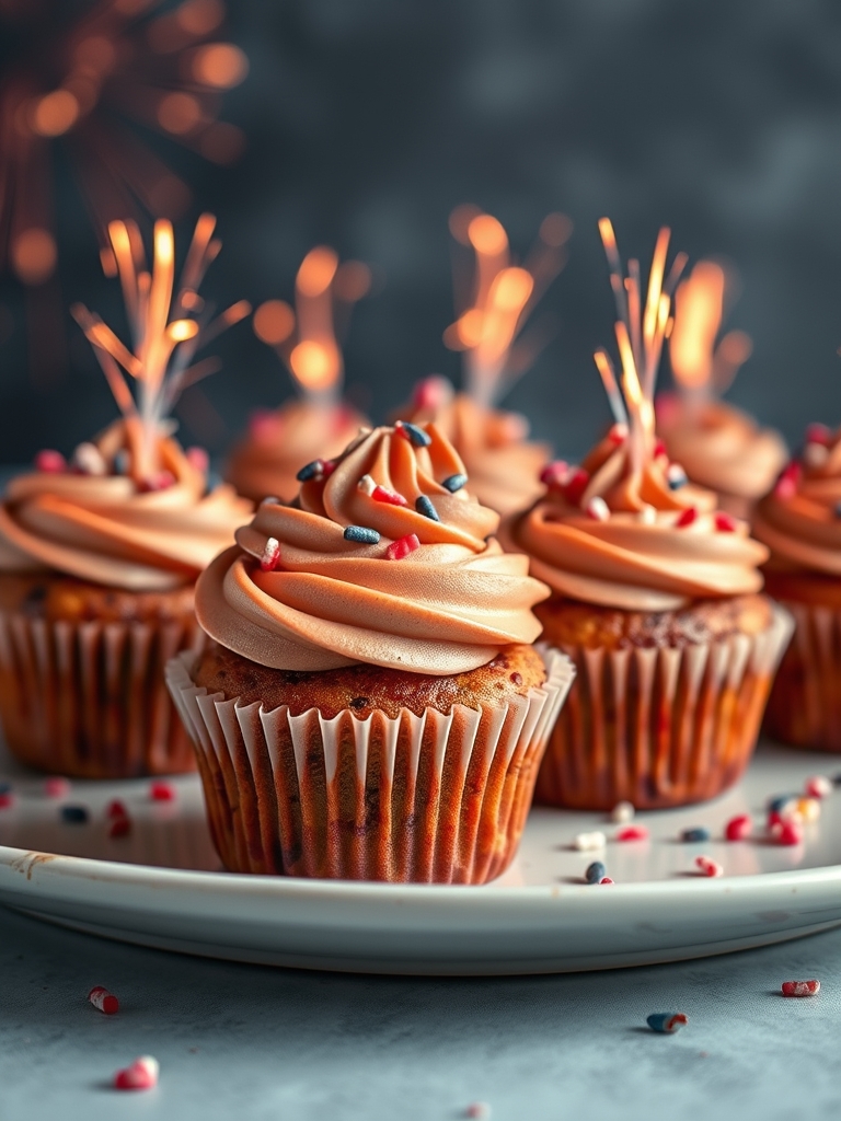 Easy Fireworks Cupcakes