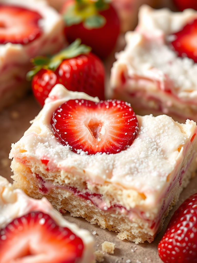 Ingredients for Easy Strawberry Shortcake Bars with Buttery Crust