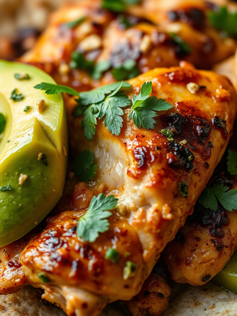 Fiesta Lime Chicken with Avocado Mexican Food Recipe ingredients