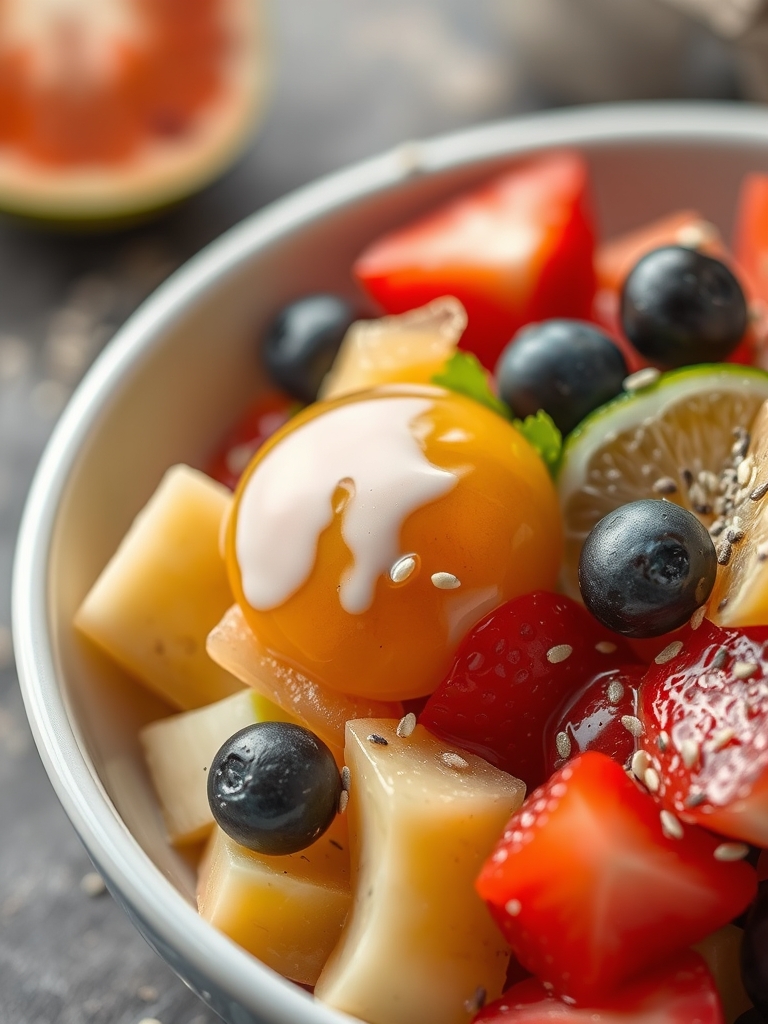 Fresh Fruit Salad with Honey-Lime Poppy Seed Dressing Ingredients