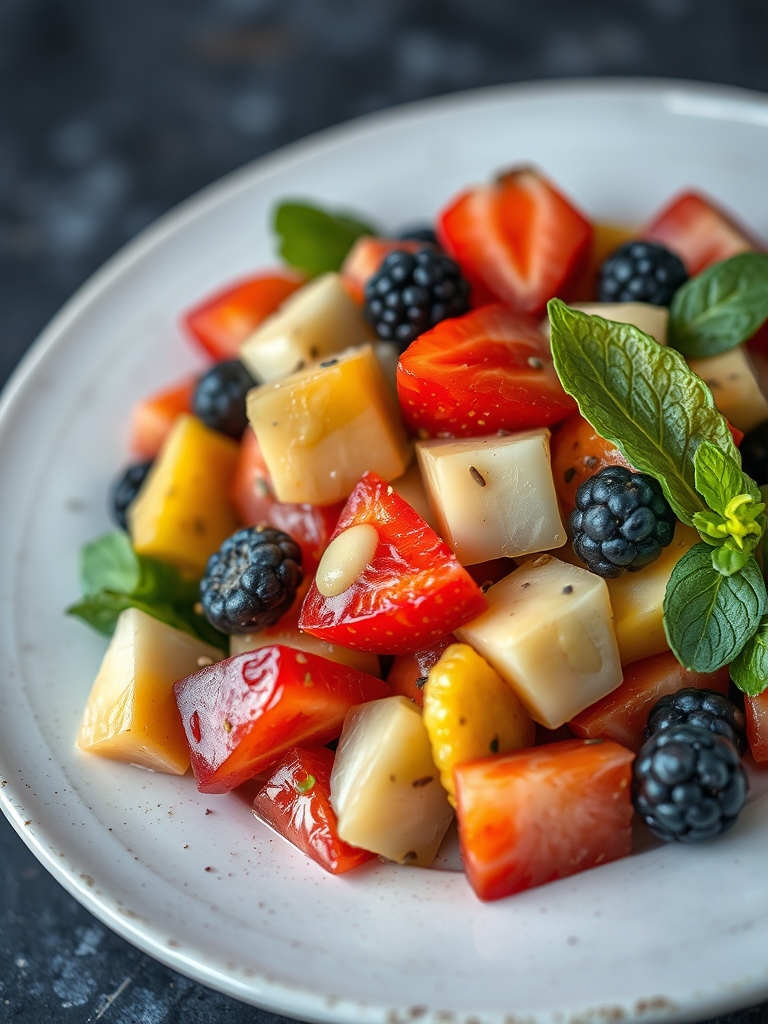 Fresh Fruit Salad with Honey-Lime Poppy Seed Dressing