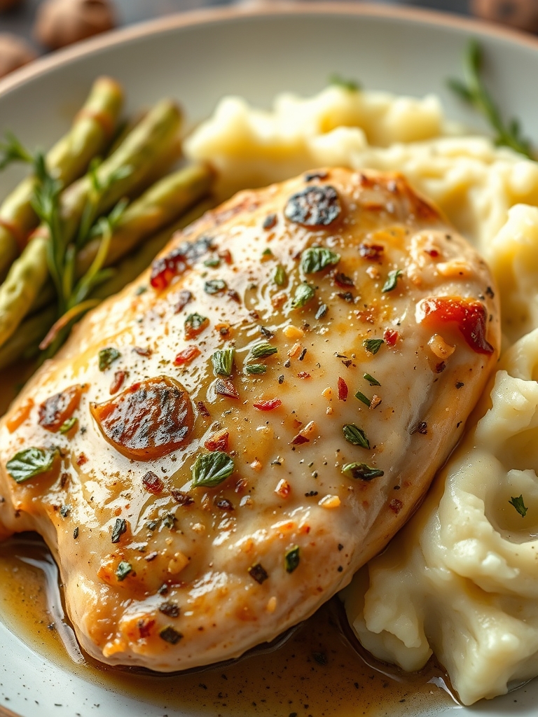 Garlic Herb Chicken with Creamy Mashed Potatoes