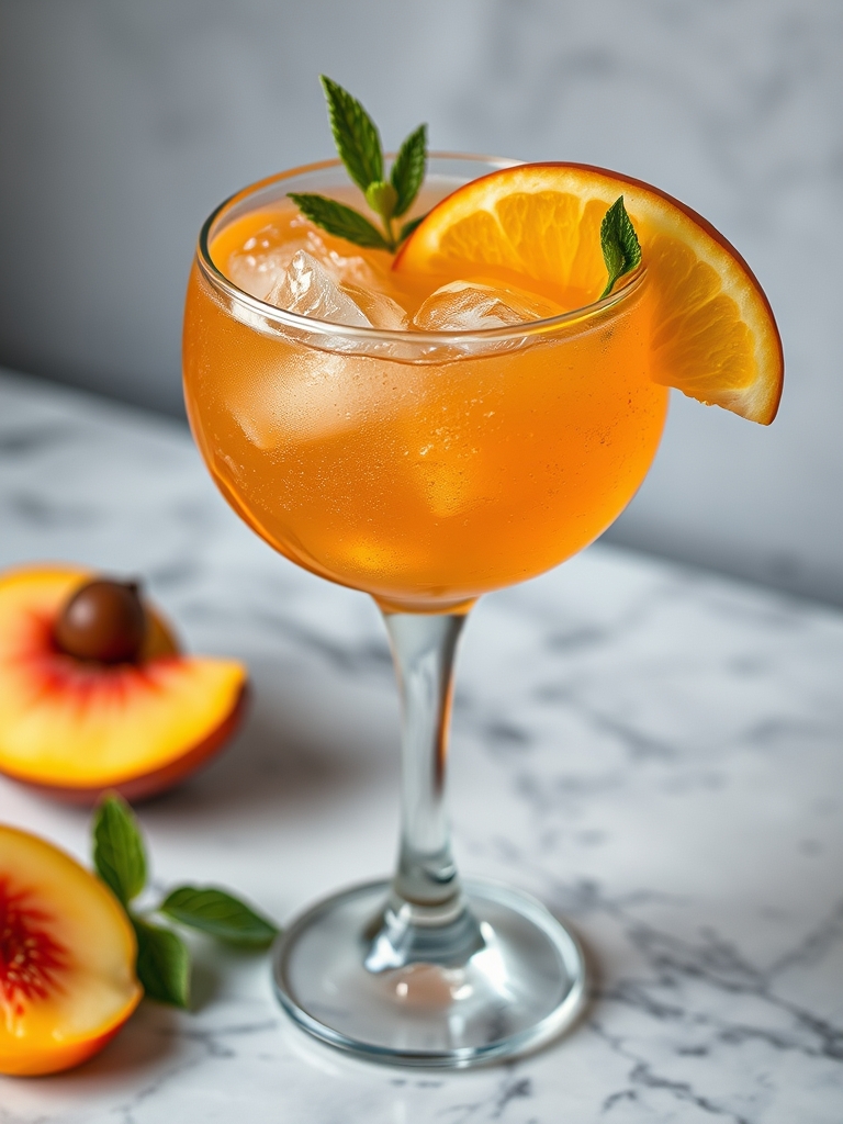 Ginger Peach Sparkler Mocktail