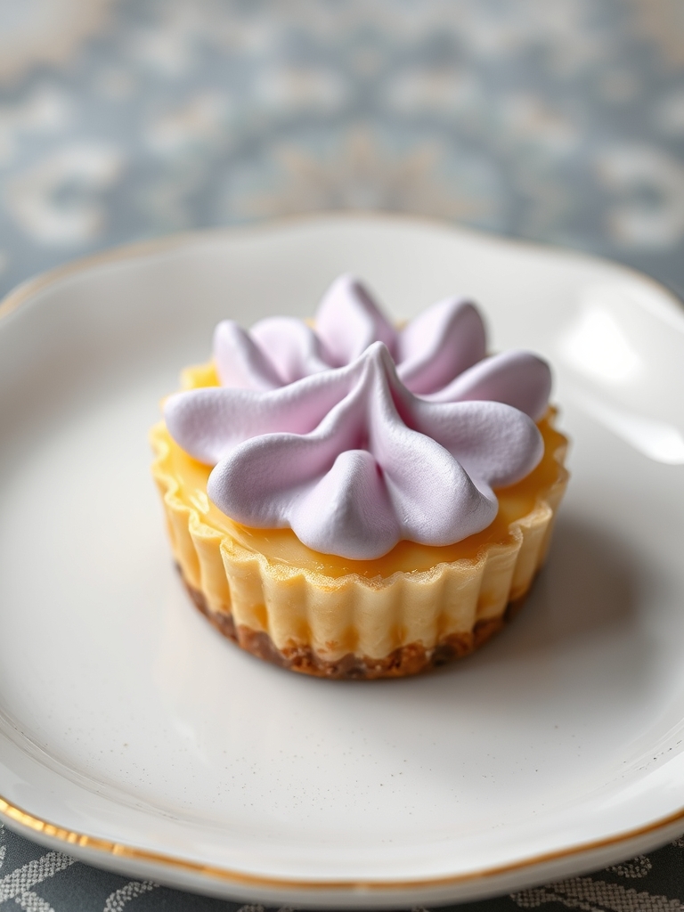 Mini Lemon Tart with Lilac Meringue