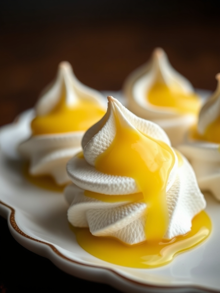 Mini Meringues with Lemon Curd