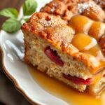 Moist Rhubarb Cake with Butter Sauce