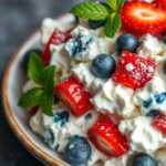 RED WHITE AND BLUE CHEESECAKE SALAD