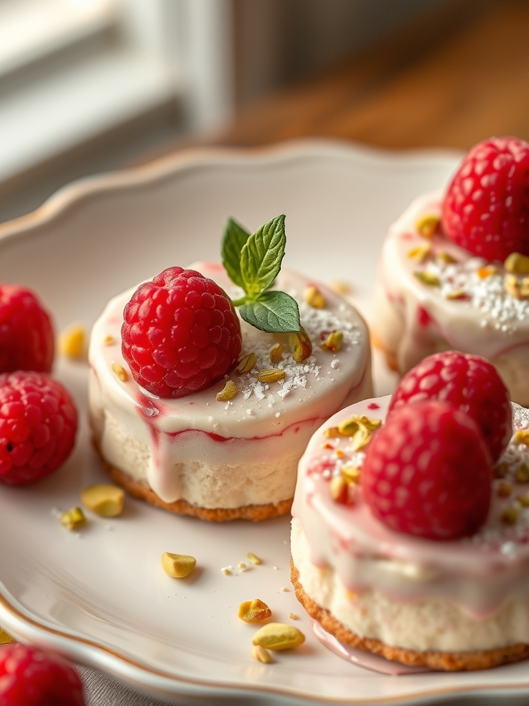 Raspberry Pistachio Mousse Cakes
