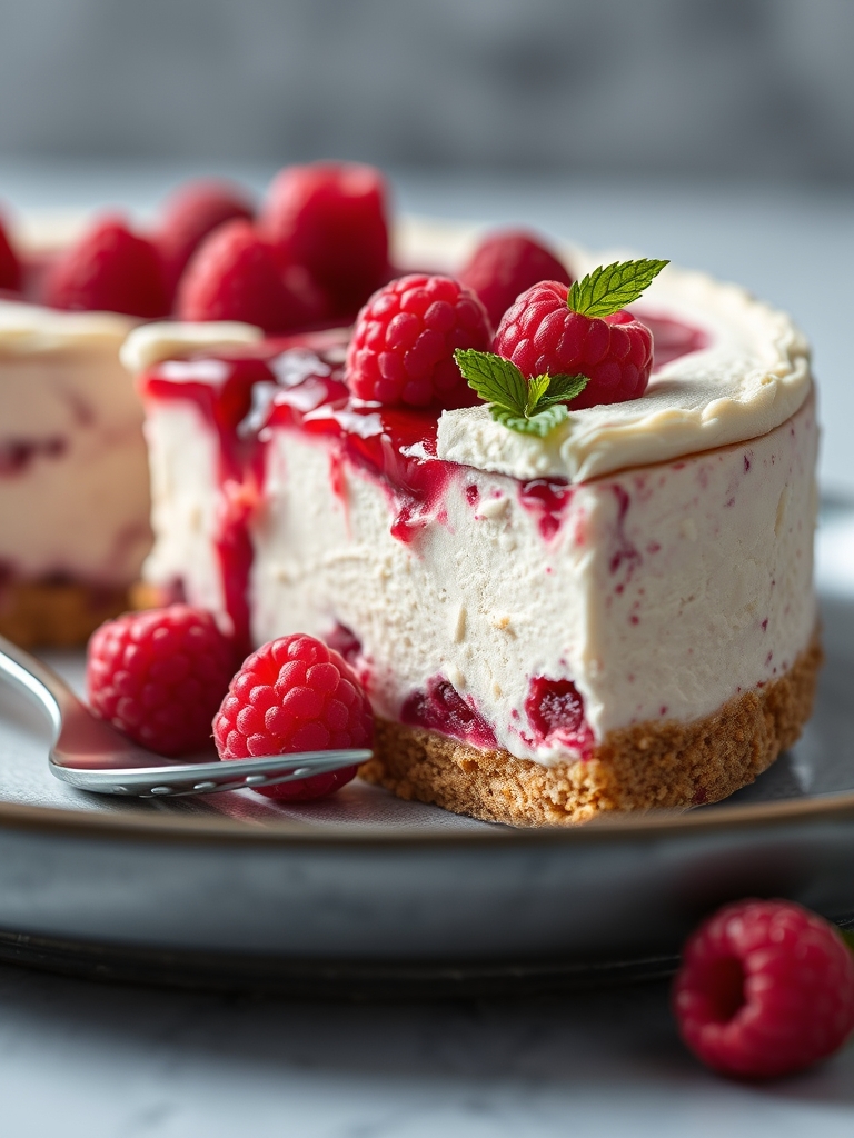Raspberry cheesecake (no bake)