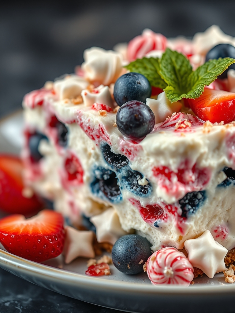 Red White & Blue Cheesecake Salad