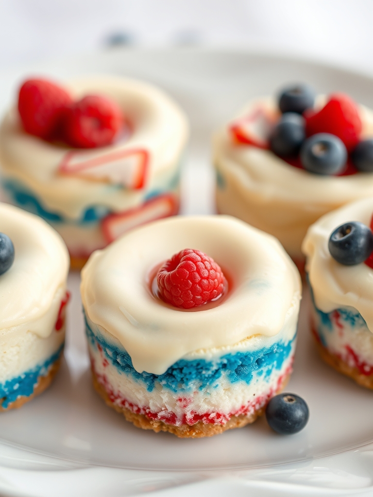 Red White & Blue Mini Cheesecakes
