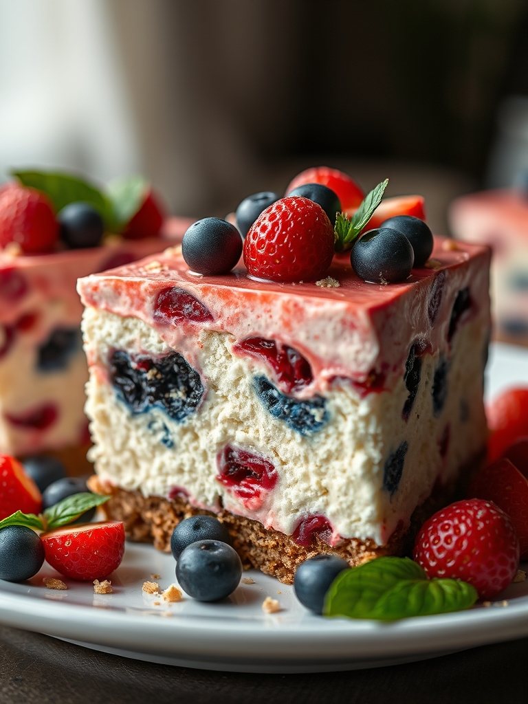 Red White and Blue Cheesecake Salad