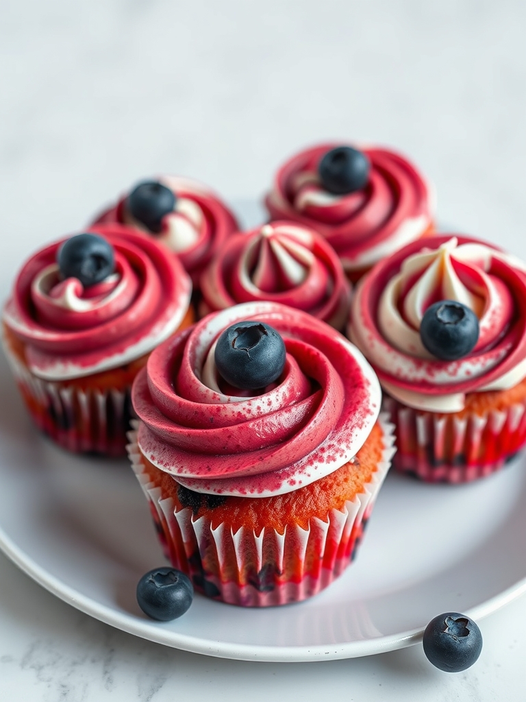 Red White and Blueberry Cupcakes