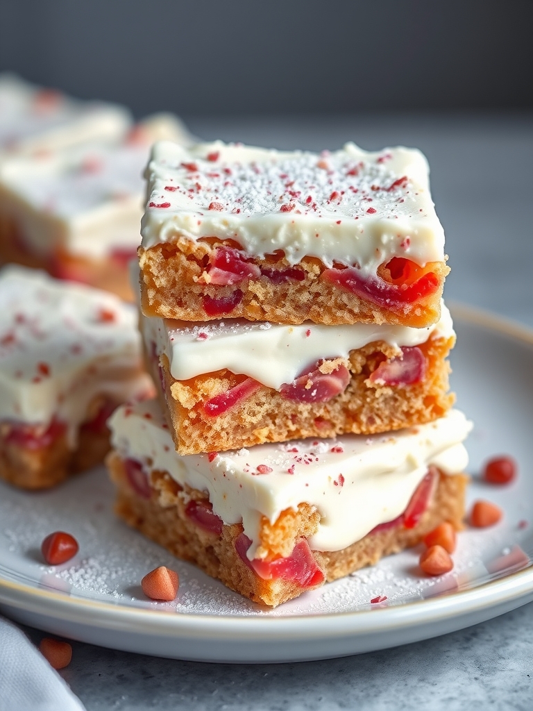 Welcome To SLOWCROCKPOT 1 Rhubarb Bars with Cream Cheese