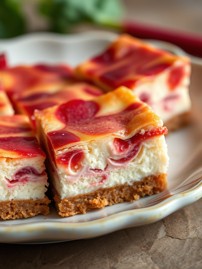 Rhubarb Cheesecake Squares Recipe