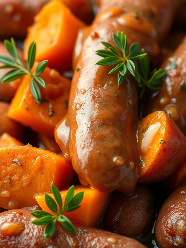 Ingredients for Sausage and Sweet Potatoes with Honey Garlic Sauce