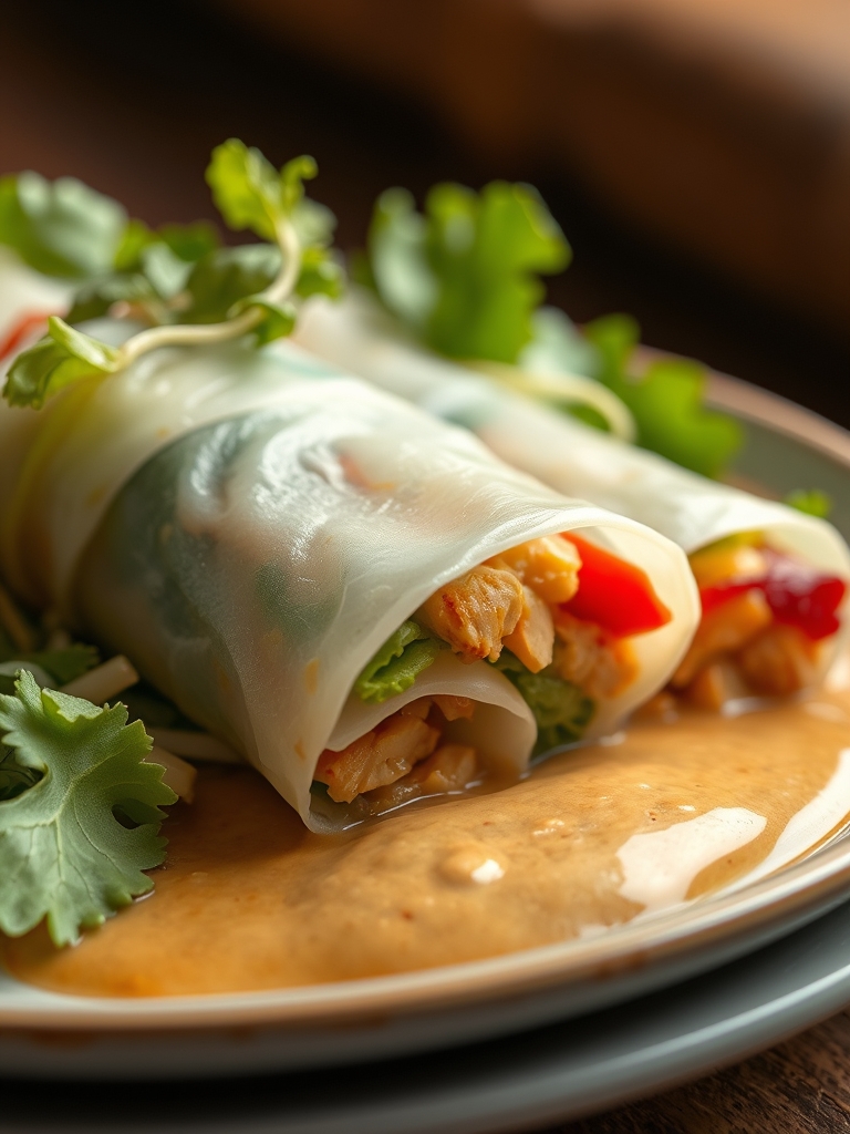 Spring Roll Salad with Peanut Sauce