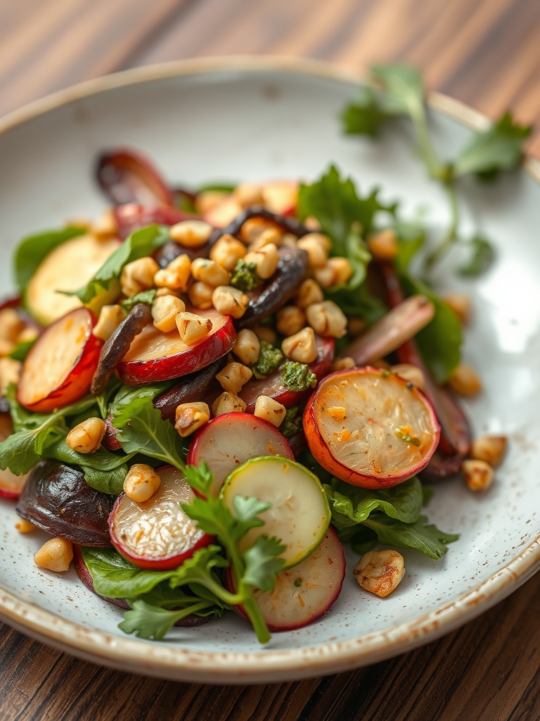 Spring Root Vegetable Salad with Pistachio Vinaigrette