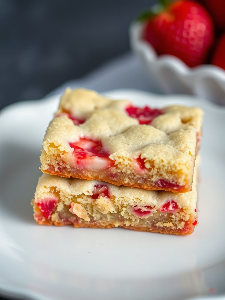 Strawberry Rhubarb Sugar Cookie Bars