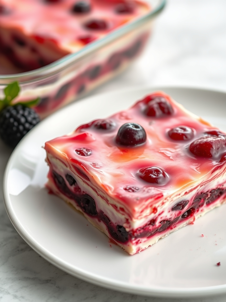 Summer Berry Jello Lasagna