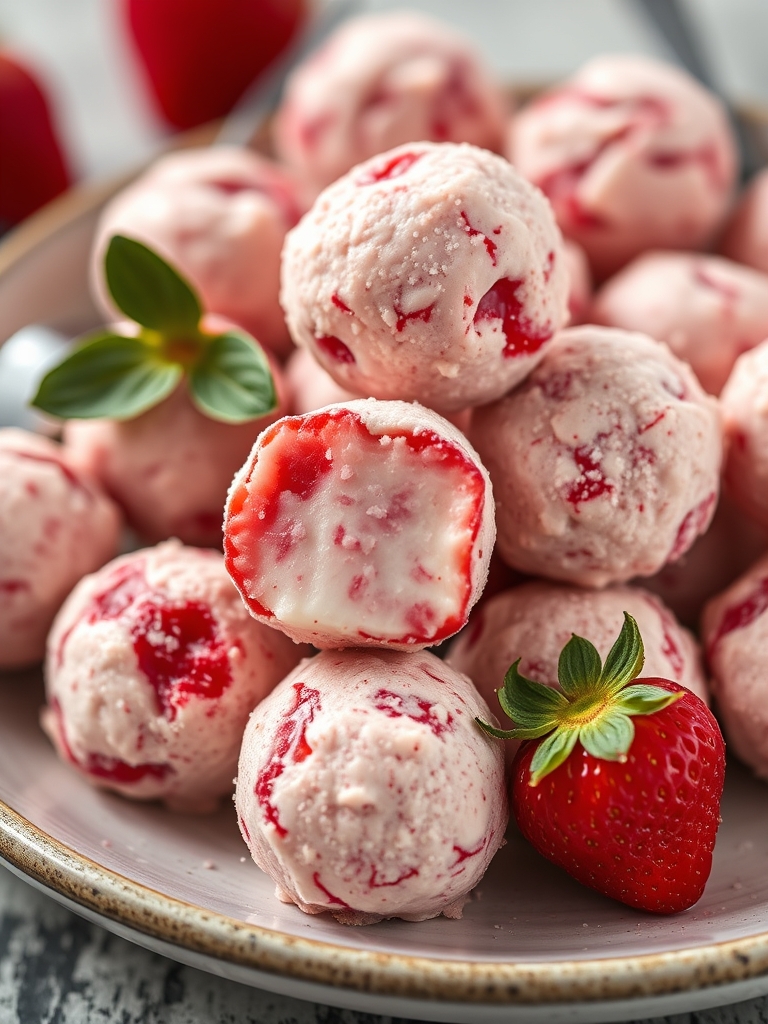3 Ingredient Strawberry Yogurt Bites