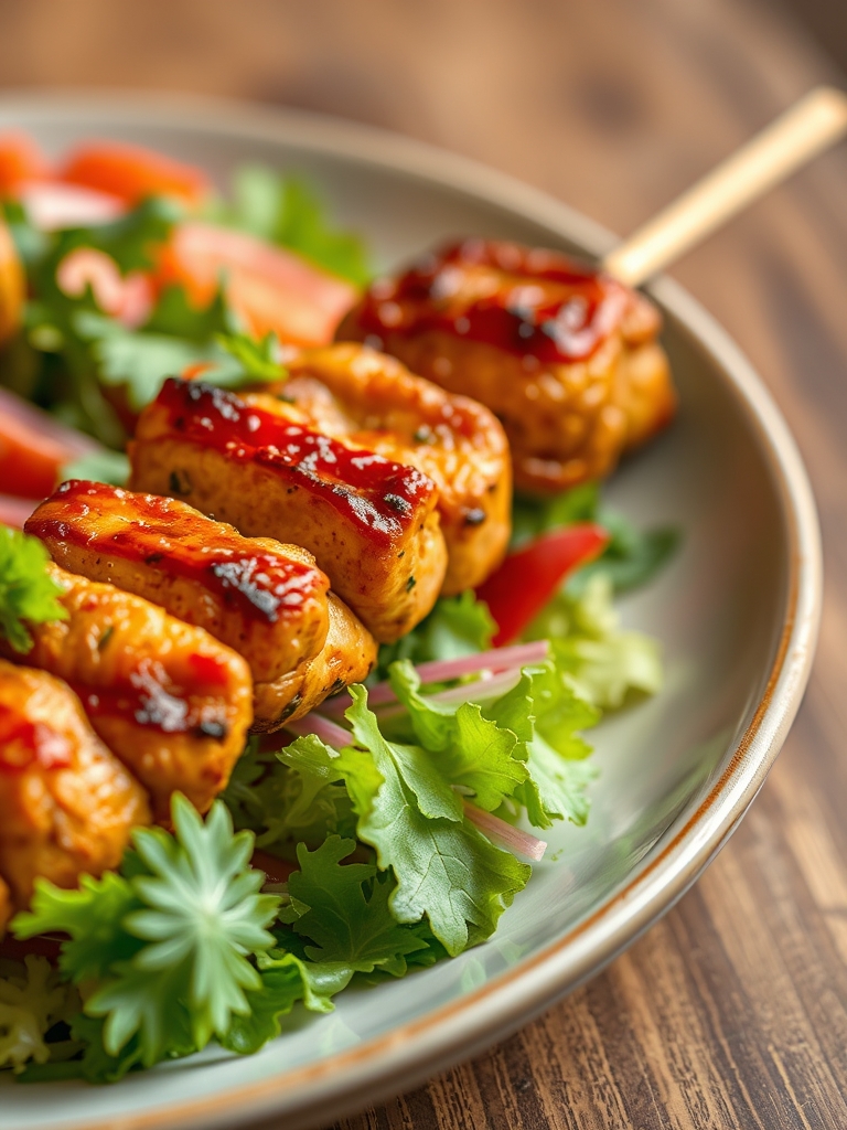 BBQ Chicken Skewer Salad