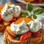 Best Peach Bruschetta With Whipped Ricotta